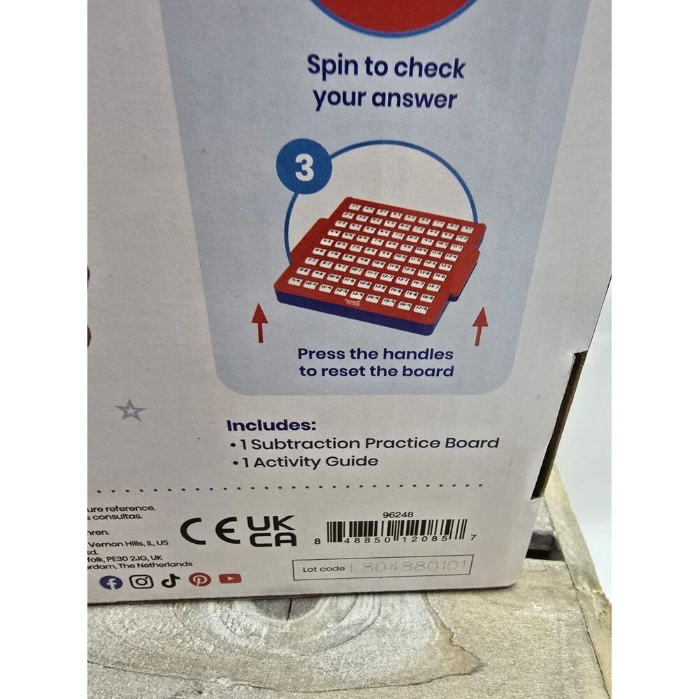 hand2mind Subtraction Practice Board Self Checking Math Learning Toy New Sealed